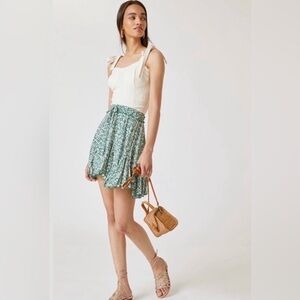 Anthropologie Pinch Printed Flouced Mini Skirt